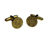 Gold 303 Brass Bullet Cufflinks with Velvet Presentation Gift Bag - Handmade in The UK