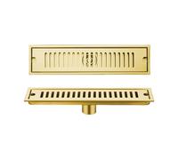 Gold 304 Stainless Steel Bathroom Floor Drain 20-60CM Shower Room Large Displacement Engineering Anti-odor Shower Drain Strainer,Gold Mid 20cm,1 * floor drain (Gold Mid 50cm 1