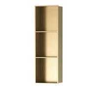 Gold 304 Stainless Steel Shower Recessed Shelves Modern Bathroom Wall Storage Nook Three-Tier In-Wall Shower Shelf for Space-Saving Solution