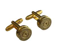 Gold 308 Winchester Brass Bullet Cufflinks with Velvet Presentation Gift Bag - Handmade in The UK