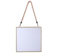 (Gold) 30x30cm Gold Black Edge Square Hanging Wall Mirror