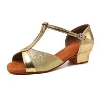 (gold, 33) Girl's Dance Shoes Ladies Indoor 3.5 Heels Dance Shoes Latin Dance ChaCha Dance Shoes