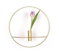 (Gold) 3D Geometric Wall Mounted Candle Holder Metal Tea Light Home Decor Candlestick