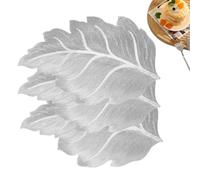 Gold 3D Leaf Placemat Set of 6 - Luxury Table Decoration with Heat Resistance,3D Embossed Leaf Placemats,Washable Heat Resistant PVC Placemats for Kitchen Dining Table,Easy to Clean