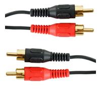 Gold 3M Twin Dual 2 Rca Stereo Male To Plug Cable Lead Audio Phono Amplifier