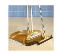 (Gold 3PCs) Magic Broom and Plastic Dustpan Set Cleaning Tools Sweeper Wiper for Floors Home Accessories Sweeping Dust Brush Multifunction