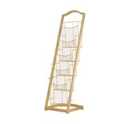 Gold 4/5 Tier Magazine Rack - Elegant Iron Leaflet Display Stand for Books, Newspapers & Brochures - Chic Floor Storage Organizer for Home & Office Décor