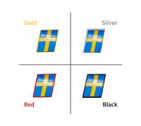(Gold, 4) Auto Metal Sticker Swedish Flag Moose Test Deer Emblem R Design Badge