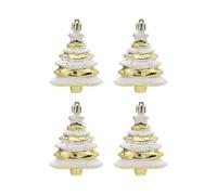 (Gold) 4 Pieces Christmas Tree Hanging Decorations Glitter Christmas Baubles Christmas Tree Ornaments Christmas Tree Pendants Glitter Christmas Tree Baubles