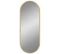 vidaXL Wall Mirror Gold Oval - 40x15 cm Glass Vanity Decor for Bathroom/Bedroom
