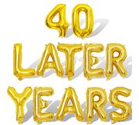 Gold 40 Years Later Letter Balloons 16in Balloon Foil Letter Decorations Party Decor Gold Letter Balloons 40 Years Later Party Supplies