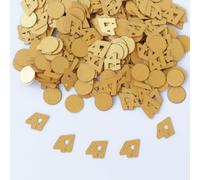 Gold 47th Birthday Table Confetti with Circles - Pearlescent Card Decorations for Age, Bday, Anniversary or Milestone Party - Scatter or Sprinkle