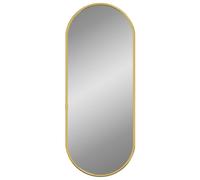 vidaXL Gold Oval Wall Mirror - Glass Vanity/Cosmetic Mirror 50x20cm for Bedroom, Living Room, Hallway - Modern PVC Frame, Easy Mount