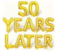 Gold 50 Years Later Letter Balloons 16in Balloon Foil Letter Decorations Party Decor Gold Letter Balloons 50 Years Later Party Supplies