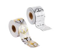 (Gold) 500Pcs Christian Cross Sticker Roll Round Baptism Of Christ Handmade Seal Label