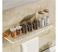 Gold 50cm Wide Towel Rail Holder Luxury Wall Mounted Rack Shelf Bathroom Adjust, Towel Bar Towel Storage Adjustable Towel Holder for Bathroom Kitchen Office (400mm Wide)