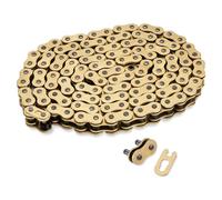 Gold 520 X-Ring Motorcycle Chain 118 Links for KTM Husqvarna Yamaha with Connecting Master Link - Enhanced Durability & Universal Fit