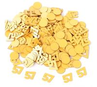 Gold 57th Birthday Table Confetti with Circles - Pearlescent Card Decorations for Age, Bday, Anniversary or Milestone Party - Scatter or Sprinkle