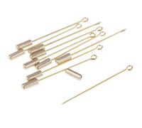(Gold, 5cm) 10PC 5cm Cylinder Glue On Pad Lapel Stick Pin Clutch Boutonniere Pin