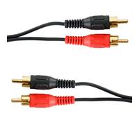 GOLD 5m Twin Dual 2 RCA Stereo Male to Plug Cable Lead Audio PHONO Amplifier