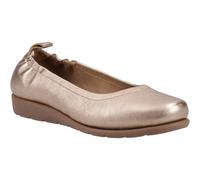 (Gold, 6 (Adults')) Hush Puppies Skylar Leather Women's Gold Flats