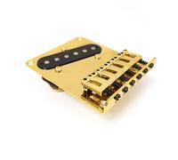 Gold 6-Saddle Bridge with Single Coil Pickup Compatible with Fender Telecaster - Electric Guitar Bridge Assembly Replacement Parts