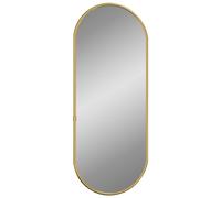 vidaXL Oval Wall Mirror in Gold - 60x25 cm - PVC Frame, Modern Design, Wall-Mounted, Versatile Decor for Hallway, Vanity, Living Room