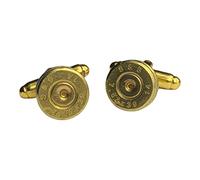 Gold 7.62 x 39 Brass Bullet Cufflinks with Velvet Presentation Gift Bag - Handmade in The UK