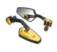 (Gold) 7/8inch Aluminum Handlebar End Rear View Side Mirror Universal For Motorcycle
