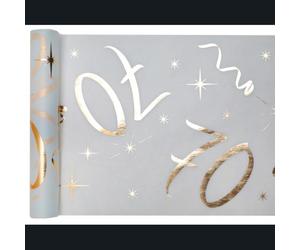 Gold 70th Birthday Table Runner | Sparkling Foil Age 70 Party Tableware 5m