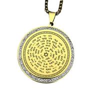 Gold 72 Names of God Jewish Bible Jah Jehovah Pendant Necklace F14