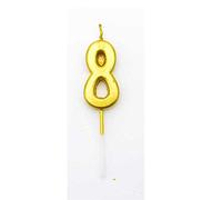 Gold 8 Number Candle Boys Birthday Wedding Anniversary New Year Party Cake Decorations Topper