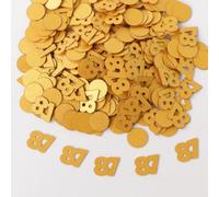 Gold 87th Birthday Table Confetti with Circles - Pearlescent Card Decorations for Age, Bday, Anniversary or Milestone Party - Scatter or Sprinkle