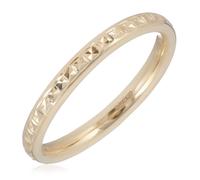 GOLD 9ct Italian Gold Diamond Cut Fedine Ring 0.90g 9CT YELLOW GOLD SIZE J