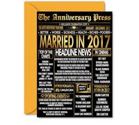 Gold 9th Anniversary Card for Women and Men