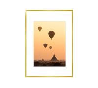 Gold A2 Aluminium Picture Frame with Mat for A3, Displays Photo/Certificate