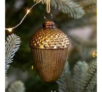 Gold Acorn Bauble - Large Vintage Style Glass Hanging Xmas Decoration, Bauble, Christmas Tree Decorations, Hanging Ornaments