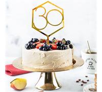 Gold Acrylic 30 Number Design Cake Topper,Cheers to 30 Years Decorative,30 Fabulous/thirty Cake Topper,Modern Design 30 Birthday, Days, Months, Anniversary Party Decoration Ideas