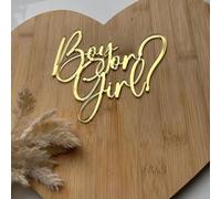 Gold Acrylic Boy or Girl Cake Topper,Boy or Girl Happy Birthday Cake Topper for Boys and Girls Gender Reveal Baby Shower Birthday Party Supplies