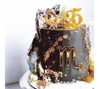 Gold Acrylic Capricorn Energy Cake Topper,12 Zodiac Constellations Scorpio Theme October/November Birthday Cake Décor,Scorpio Energy/Scorpio Season/Scorpio AF Birthday Party Decorations Supplies