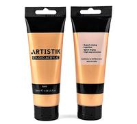 Gold Acrylic Colour Paint Tubes - Set of 2-120 ml Professional Grade Metallic Paints for Canvas Paper Wood and Other Surfaces Vivid Non-Toxic Paint for Beginners and Artists