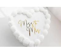 Gold Acrylic Miss To Mrs Cake Topper,Wedding Bridal Shower with Ring Cake Decorations for Bridal Shower Engagement Party Decoration