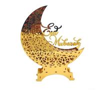 Gold Acrylic Moon Star Table Ornament 22cm LED Light | Gold acrylic, moon star shape, USB LED string, 22x18x4cm, tabletop decor(2)
