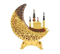Gold Acrylic Moon Star Table Ornament 22cm LED Light | Gold acrylic, moon star shape, USB LED string, 22x18x4cm, tabletop decor(3)