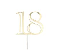 Gold Acrylic Number 30 Cake Topper, Happy 30th Birthday Cake Decoration, Thirty Years Old Cake Pick Decoration For 30th Anniversary Celebrating Party Supplies, 6.4 inches (21)