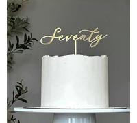 Gold Acrylic Seventy Cake Topper,Cheers to 70 Years Cake Topper - 70th Birthday Cake Decorating Supplies, Perfect for 70th Anniversary or Seventy Birthday/Wedding Party