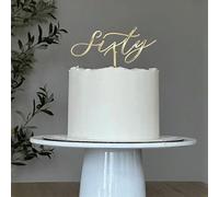 Gold Acrylic Sixty Birthday Cake Topper, Cheers to 60 Years Cake Topper - 60th Birthday Cake Decorating Supplies, Perfect for 60th Anniversary or Sixty Birthday Party-men/women
