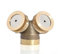 Gold Adjustable Brass Misting Nozzle, 1-4 Hole Fog Sprayer for Garden Irrigation, Cooling & Atomization, M14x1.5 Thread, 1-3M Spray Diameter(2 Holes)