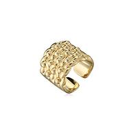 Gold Adjustable Keeper Ring, Q (Adjustable), 21g, Gold Plated - Bling King London