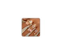 Gold Adjustable Rings for Women Delicate Leaf Butterfly Pink Flower Stackable Ring Dainty Silver Rings for Women Cute Floral Stacking Ring Statement Knuckle Finger Rings Jewelry Jewelry for Daily Wear